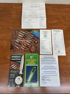 Vintage Randall Made Knives Knife catalog, and inserts lot