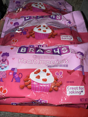 Brach's 12 oz CINNAMON HEART IMPERIALS Shaped Candy Baking LOT OF 6 Bags BB 9/25