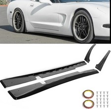 6pcs Glossy Black Side Skirt For 1997-2004 Corvette C5 Zr1 Style Rocker Panel