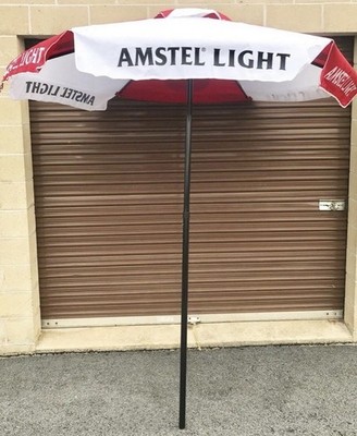 AMSTEL LIGHT 7' BEER MARKET PATIO UMBRELLA RED/WHITE 