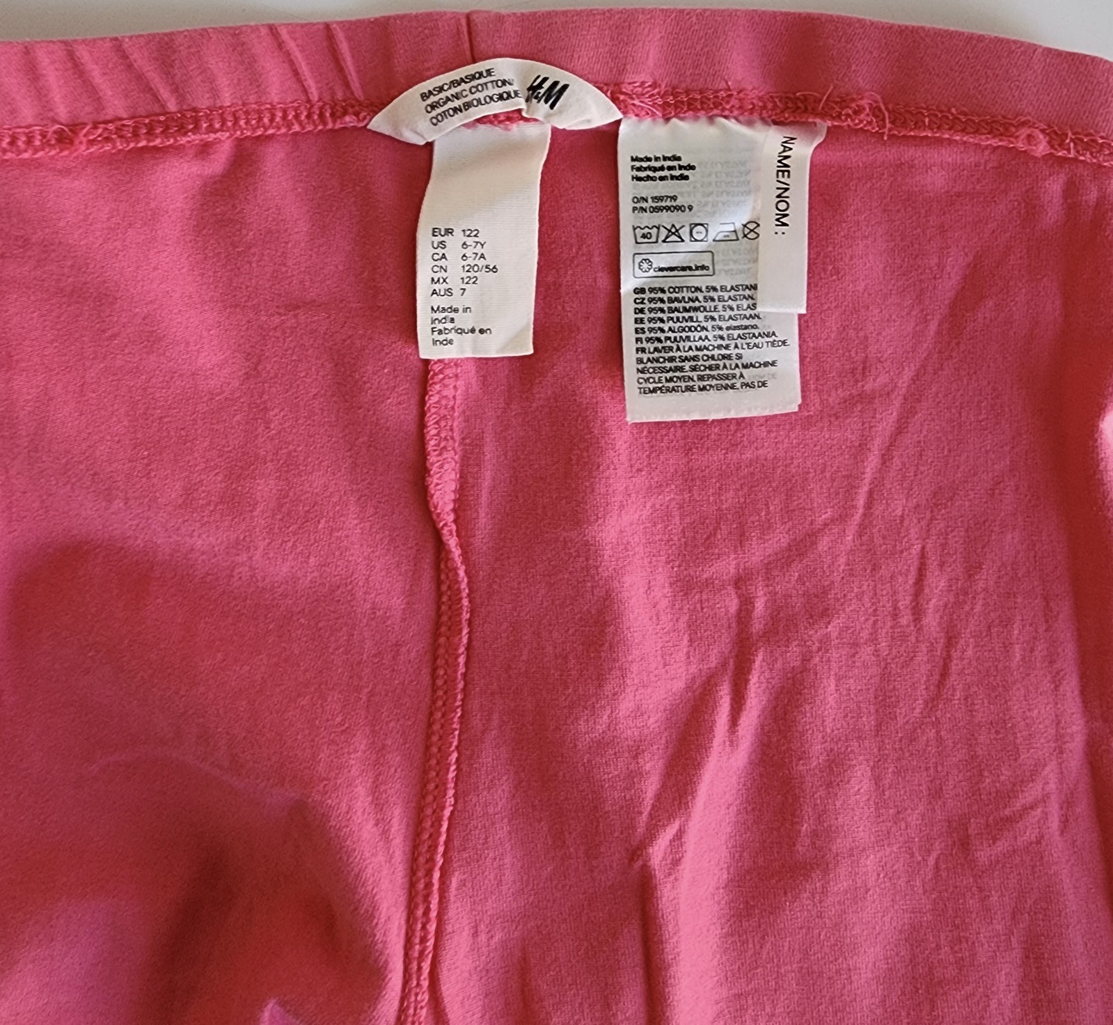 H&M Girl’s Organic Cotton Blend Pink Bike Shorts Size 6-7 Yrs Pre-owned thumbnail 5