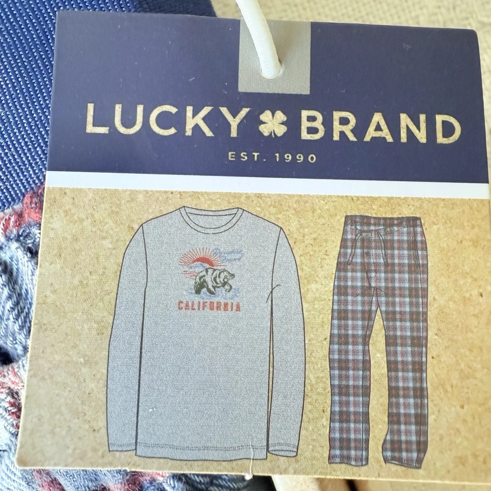 Lucky Brand Men’s Sleepwear Set Flannel Pants & Thermal Shirt Large NWT Gift Box - Image 2 of 4