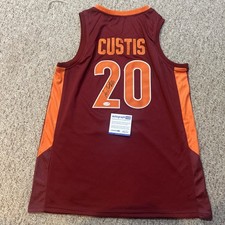VIRGINIA TECH HOKIES- ACE CUSTIS SIGNED AUTOGRAPH JERSEY ACOA BASKETBALL