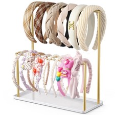 Headband Holder Organizer Metal 2-Tier with T...