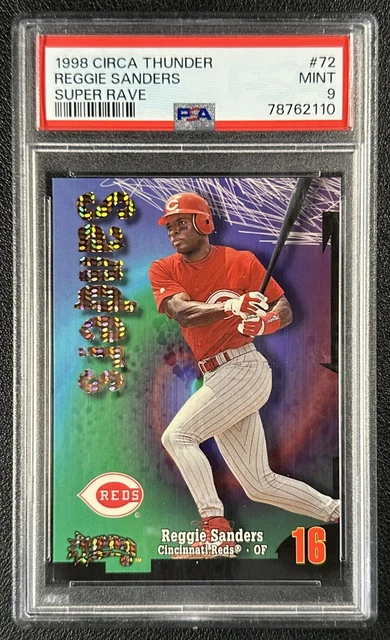 POP 1 REGGIE SANDERS PSA 9 1998 SKYBOX CIRCA THUNDER #72 SUPER RAVE 14/25 REDS