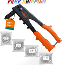 Heavy Hand Riveter Rivet Gun Professional Pop Rivet Gun Kit with 200pcs Rivets