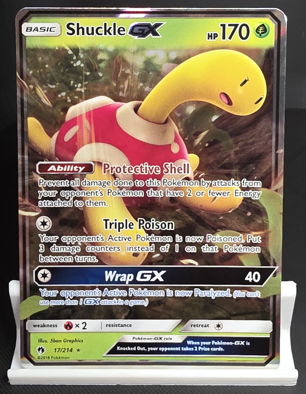 2018 Pokemon Sun & Moon Lost Thunder Shuckle #17/214 Holo