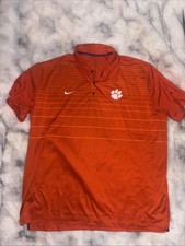 Clemson Tigers Polo Shirt Men 3XL Orange Nike Dri Fit