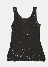 Vintage 1980s GARDY black sequined top size L
