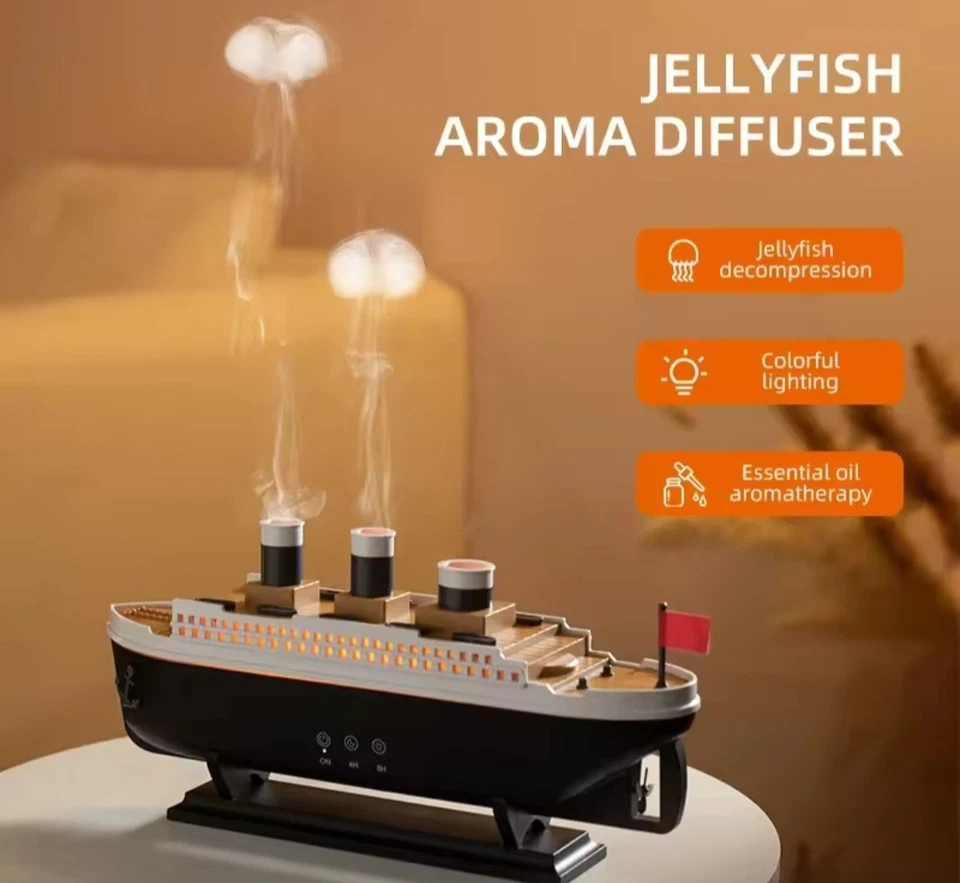 Titanic Ship 250ml Air Humidifier & Aroma Diffuser | Remote Control Fancy  - Image 4 of 4