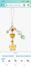 Floral Charm Keychain with Heart and Shell Accents Phone Charms
