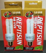 Zoo Med ReptiSun 5.0 UVB Tropical Mini Compact Fluorescent Lamp 13W 2 Pack 