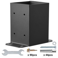 Uimoso 10Er-Set AufschraubhüLse PfostenträGer Stahl Pfostenschuh Pfosten 9*9Cm