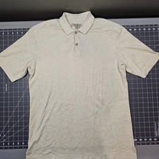 Tommy Bahama Polo Shirt Medium Floral Cream Preppy Summer Beach Golf Dadcore