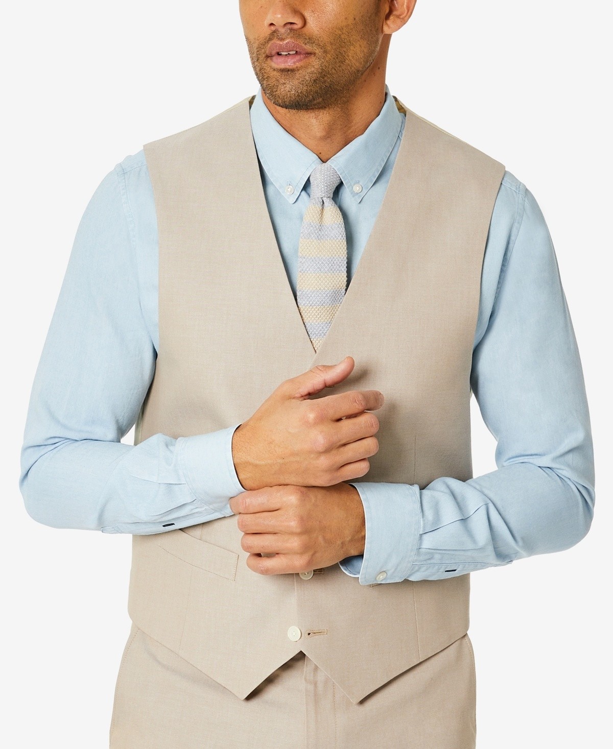 Tommy Hilfiger Modern-Fit TH Flex Stretch Chambray Suit Separate Vest MSRP 115 4290₽