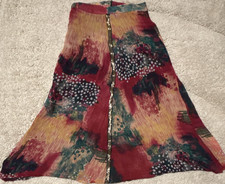 Zara Women's Multicolor Abstract A-Line Long Skirt Button Front Size M