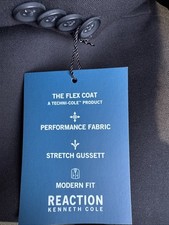 New Men's Kenneth Cole Reaction TechniCole Suit Separate Jacket Modern Fit Black