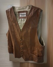 Beau Geste Men's Vintage Excalibur Leather Western Vest Size Large Desert Tan