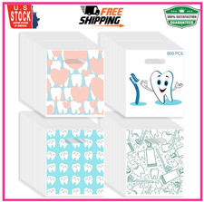 800 Pcs Dental Bags, Tooth Patient Care Dental Bags, 9 x 8 Inches dental goodie