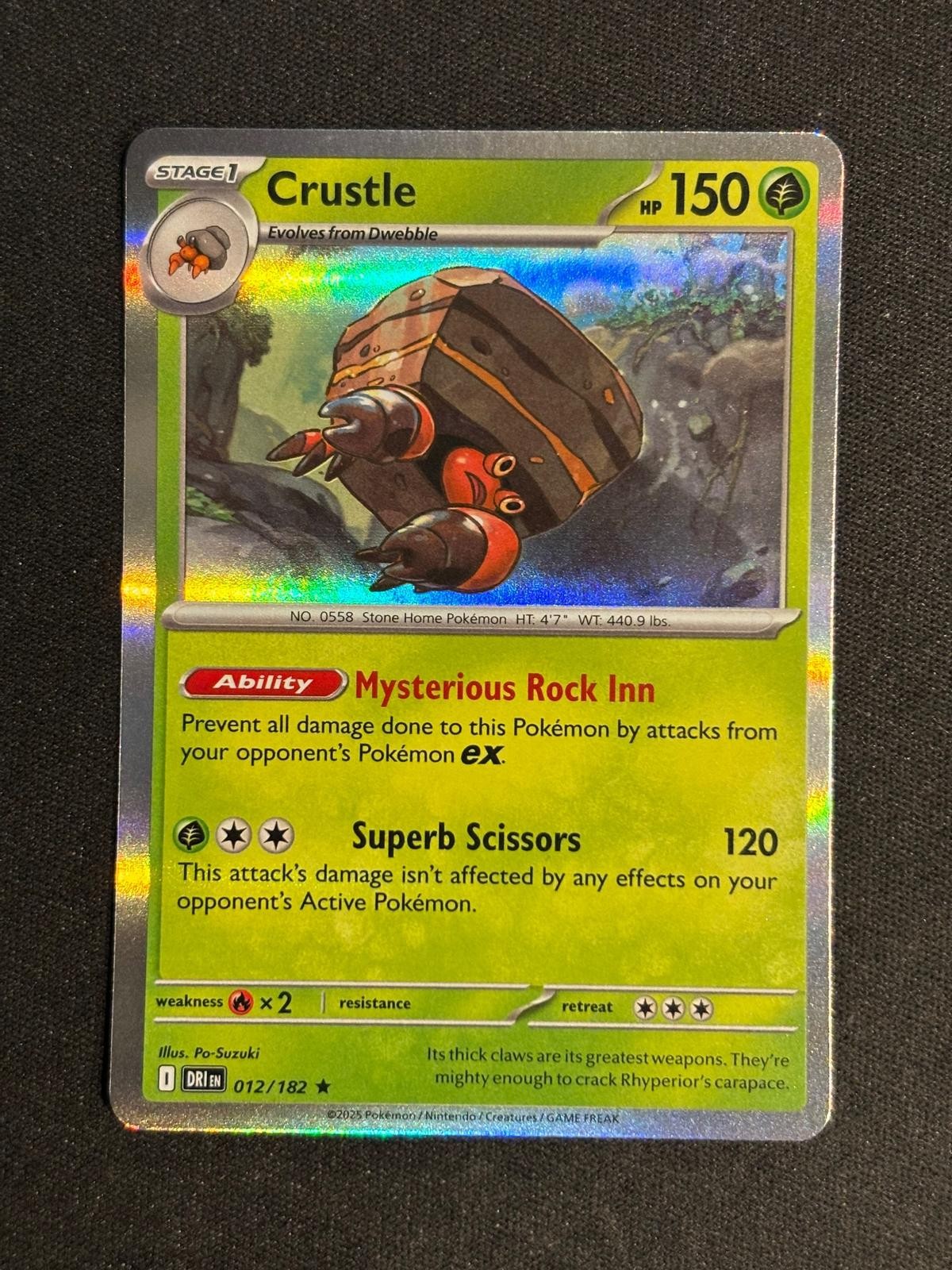 Crustle SV10: Destined Rivals #012/182 Holo Pokemon TCG NM A45