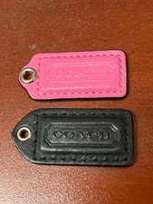 2 Coach Hang Tags 2" Pink  Black