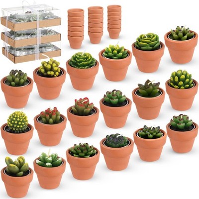 18 Pcs Succulent Cactus Tealight Candles Handmade Tea Lights Baby Shower Plan...
