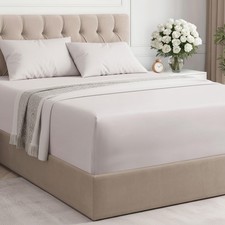 Light Grey Queen Fitted Sheet with Deep Pockets Ultra Soft