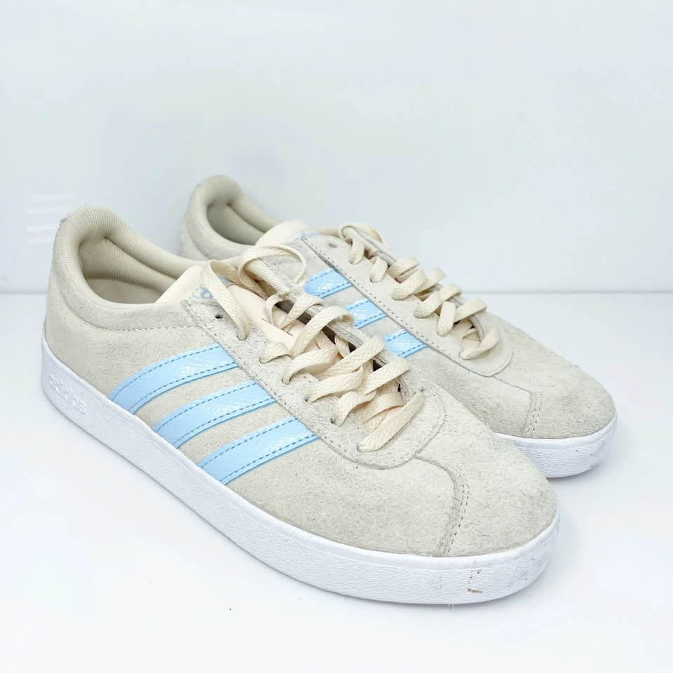 Adidas Womens VL Court 2.0 EE6787 Ivory Casual Shoes Sneakers Size 8 - Image 2 of 4