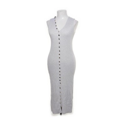 Zara Knit, Maxikleid, Größe: S, Grau, Einfarbig, Rippenstrick, Damen #H5p