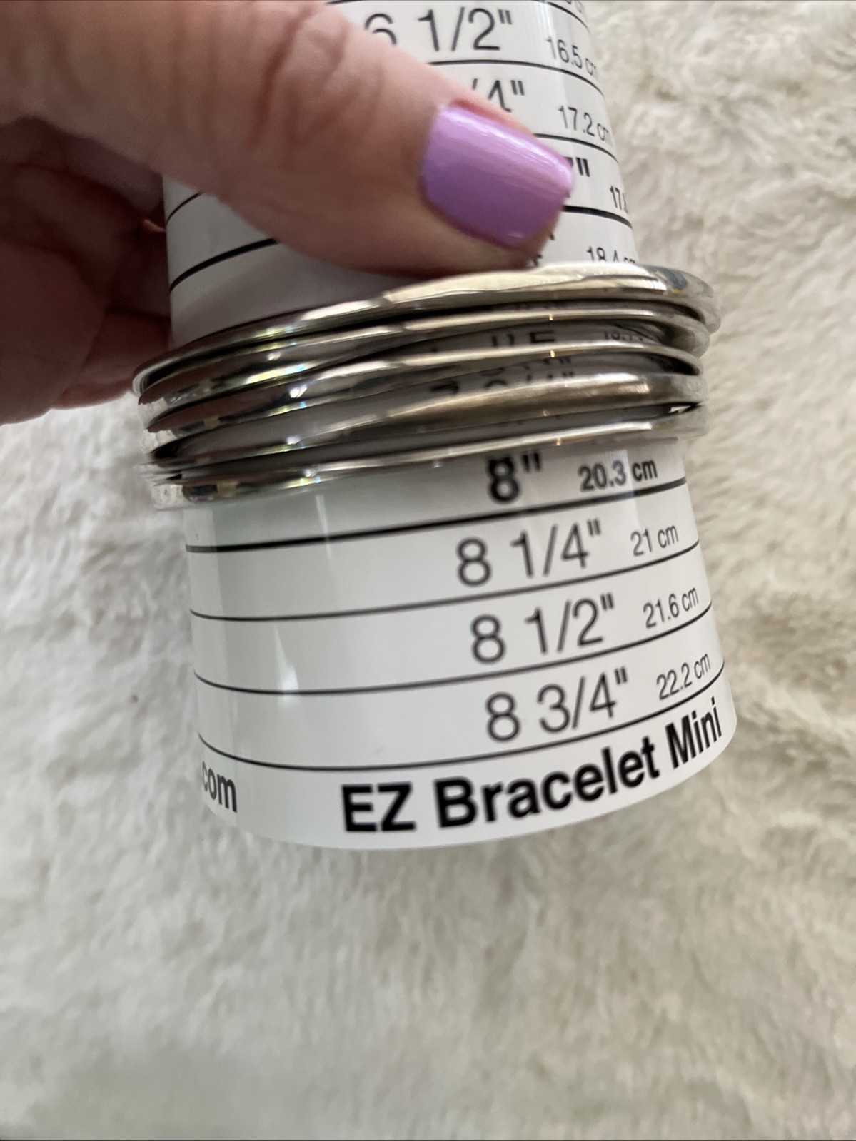 5 PCs. Solid Bangles Silvertone Bangle Bracelet 7… - image 3