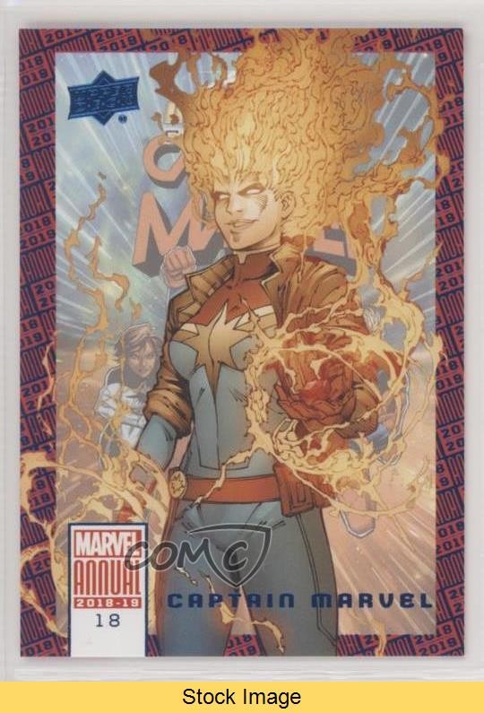 2018-19 Upper Deck Marvel Annual Blue Captain Marvel #18 READ 0ln