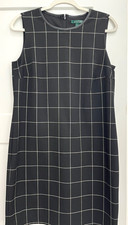 Lauren Ralph Lauren Sleeveless Shift Dress Women 10 Academia Preppy Professional