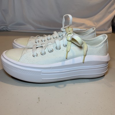 Converse Chuck Taylor All Star Move Low White Womens size 6 570257C [L6]