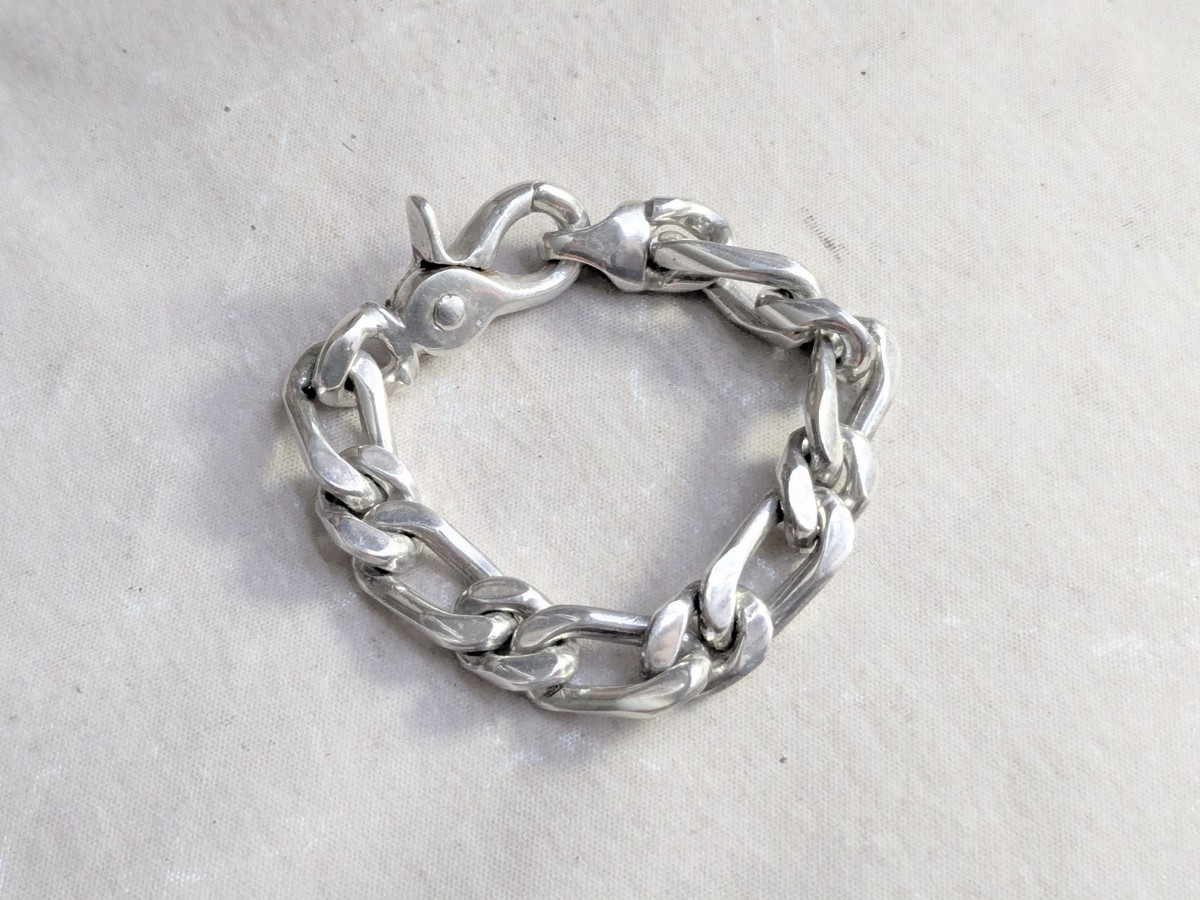 Vintage Sterling Silver Figaro Bracelet 7