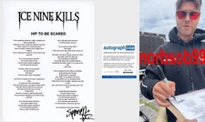 SPENCER CHARNAS SIGNED ICE NINE KILLS HIP TO BE SCARED LYRIC w/EXACT PROOF COA