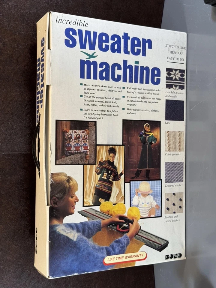 Increíble máquina suéter vintage y accesorios en caja BOND Foto 2 de 4