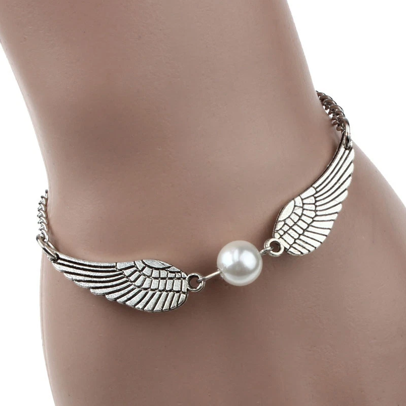 BRACELET AILES ARGENT MODE UNISEXE SNITCH DORÉ FEMME HARRY POTTER ABALORI - Photo 2/4