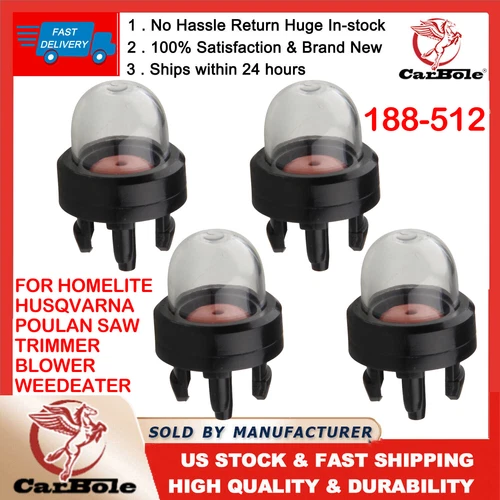 4X Bubble Primer Bulb Pump For Homelite Husqvarna Poulan Chainsaw Trimmer Blower