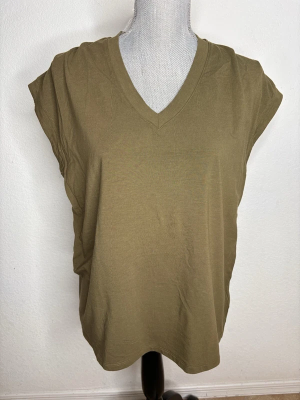 athleta outbound twist cap sleeve v neck shirt