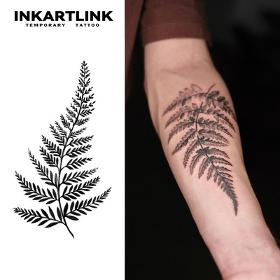 INKARTLINK 2 piece Leaf Semi-permanent Temporary Waterproof Tattoo