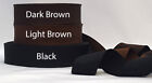 1-1/8 inch (28mm) Black Brown Cotton Silk Woven Edge Grosgrain Ribbon