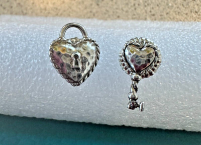 Jai by John Hardy Sterling Silver Lock & Key Stud Earrings For Pierced Ears