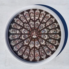 Melamaster Plate, GB (Great Britain), M3 33cm, Stained Glass Theme, Serving Tray