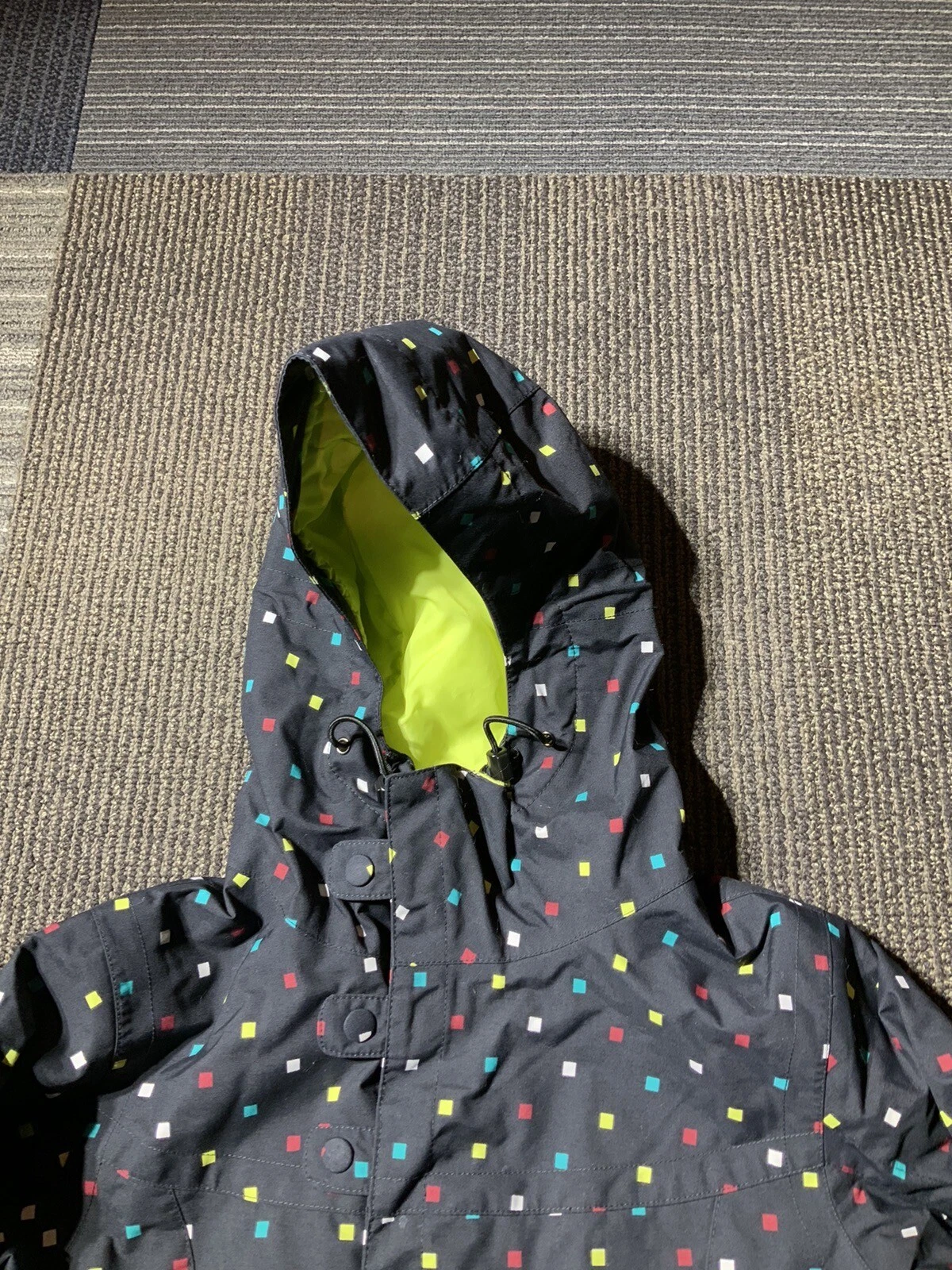 burton ski coat hood dryride full zip polka pockets jacket