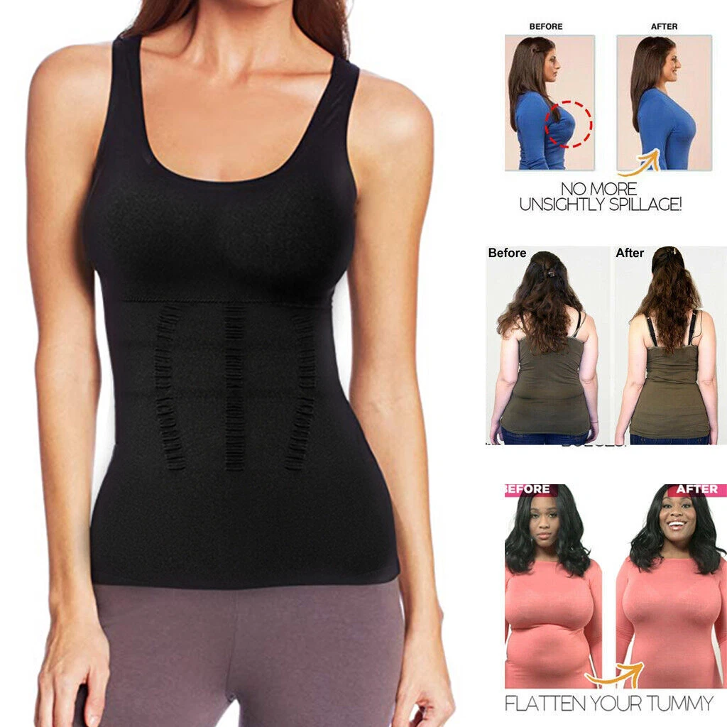 Werkiss Shapewear Camisole Tank Tops for Women Tummy Control Vest  Compression Cami Slimming Body Shaper Adjustable Strap Camisole with Built  in Bra(#3 Black+beige+white - ShopStyle