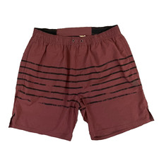 Travis Mathew Swim Trunks Mens Sz 30x7 Stretch Lined Pockets Striped Logo