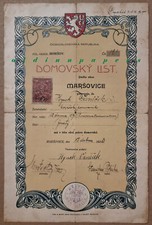 Maršovice Marschowitz Domovsky List Heimatschein Jablonce nad Nisou 1923