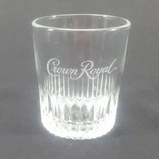 Crown Royal Whiskey Rocks Low Ball Tumbler Glass 3-1/2 in Tall