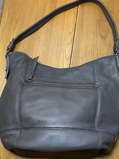 The Sak Gray Pebbled Leather Hobo Purse W Comfortable Shoulder Strap