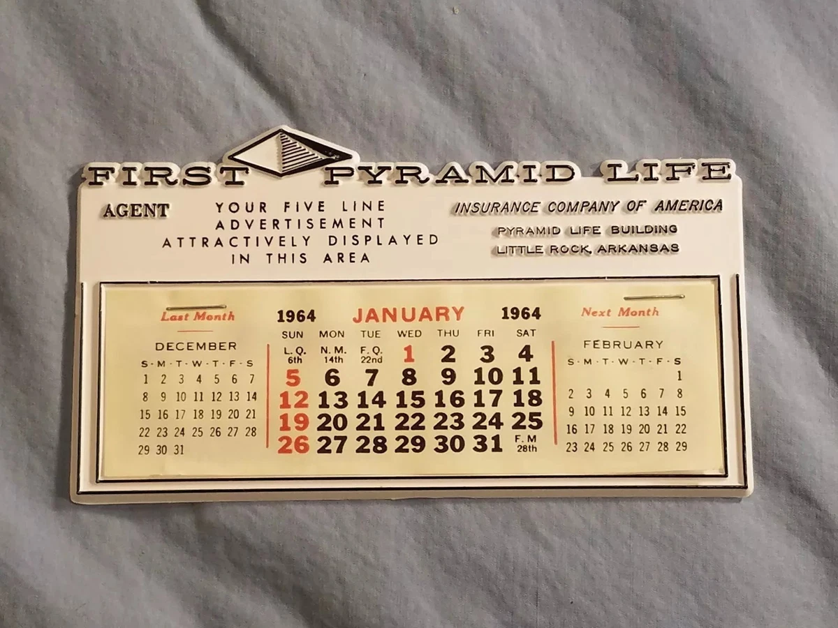 Календарь 1964 года по месяцам